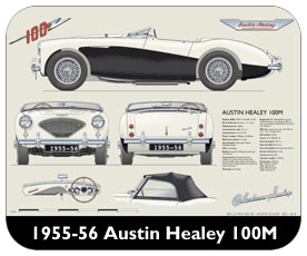 Austin Healey 100M 1955-56 Place Mat, Small